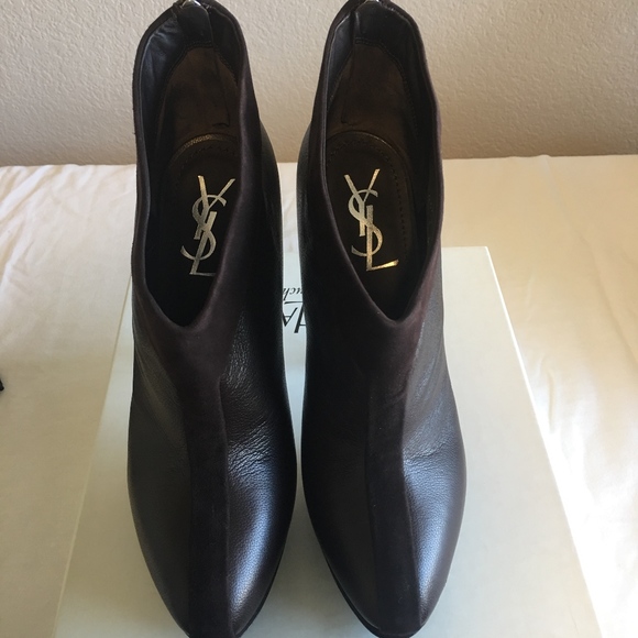 Yves Saint Laurent Shoes - YSL Leather Suede Easy Ankle Boot Size 39